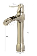 Baterie lavoar , Venustar, montare chiuveta baie , tip cascada , inox satinat - imagine 2