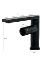 Baterie lavoar , montare chiuveta baie , negru mat , Venustar  - imagine 2