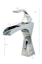 Baterie lavoar , tip cascada ,crom lucios  , Venustar - imagine 2