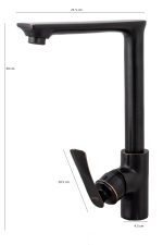 Baterie bucatarie Venustar , montare chiuveta bucatarie , negru antichizat - imagine 2