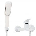 Baterie cada Venustar , pipa fixa , montare pe perete , alb mat