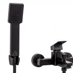 Baterie cada Venustar , pipa fixa , montare pe perete , negru mat