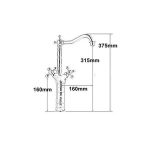 Baterie lavoar Venustar, montare pe balt , negru mat - imagine 3