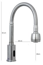 Baterie bucatarie Venustar ,cu senzor , pipa flexibila , perlator cu doua functii , crom lucios - imagine 2