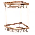 Etajera baie Venustar dubla , montare pe colt , rose