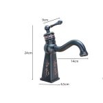 Baterie lavoar, Venustar, montare chiuveta baie, retro dark antichizat - imagine 2