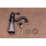 Baterie lavoar, Venustar, montare chiuveta baie, retro dark antichizat - imagine 4