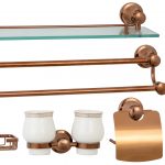 Set accesorii baie , cu sapte piese , Venustar, rose