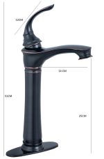 Baterie lavoar Venustar, montare pe blat , negru antichizat - imagine 2