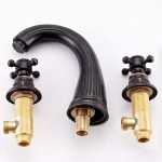 Baterie lavoar Venustar ,cu trei cai ,montare chiuveta baie, negru mat - imagine 6