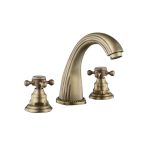 Baterie lavoar Venustar ,cu trei cai ,montare chiuveta baie, bronz antichizat - imagine 5