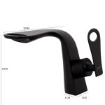 Baterie lavoar, montare chiuveta baie , negru mat , Venustar - imagine 3