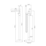 Baterie cada freestanding , Venustar design rectangular ,gold - imagine 4