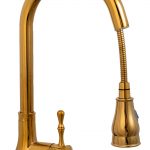 Baterie bucatarie Venustar, tip lebada,para dus extractabila, perlator 2 functii, gold