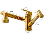 Baterie lavoar , Venustar, pipa mobila , para de dus extractabila, gold - imagine 2