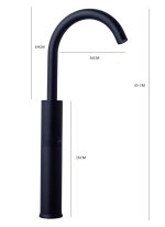 Baterie bucatarie lebada cu senzor, Venustar, negru mat - imagine 5