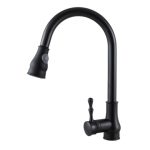 Baterie chiuveta bucatarie inalta cu dus extensibil culoare negru Venustar