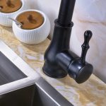 Baterie chiuveta bucatarie inalta cu dus extensibil culoare negru Venustar - imagine 3