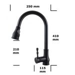 Baterie chiuveta bucatarie inalta cu dus extensibil culoare negru Venustar - imagine 4