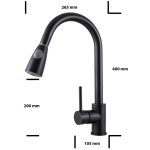 Baterie lebada Venustar cu dus extractabil montare chiuveta bucatarie sau blat - imagine 3