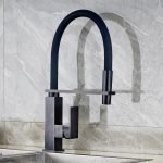 Baterie bucatarie negru antichizat pipa flexibila - imagine 4
