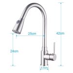 Baterie bucatarie extractabila inox satinat - imagine 2