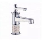 Baterie lavoar Chrome White corp ceramica inaltime medie