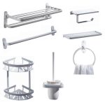 Set accesorii baie sapte piese alb mat