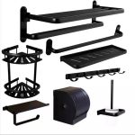 Set opt piese accesorii baie negru mat Venustar - imagine 2