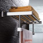 Etajera depozitare prosoape fixare perete inox satinat Venustar - imagine 4