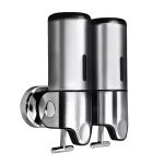 Dispenser dublu sapun lichid/gel dus Silver recipient 500ml