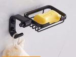 Savoniera aluminiu culoare neagra cu suport prosop - imagine 6