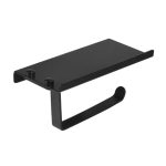 Suport hartie igienica aluminiu culoare neagra cu etajera