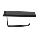 Suport hartie igienica aluminiu culoare neagra cu etajera - imagine 2