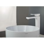 Baterie lavoar Venustar,montare pe blat , white-crom - imagine 2