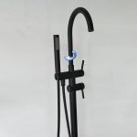 Baterie cada freestanding negru Venustar - imagine 2