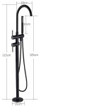 Baterie cada freestanding negru Venustar - imagine 5