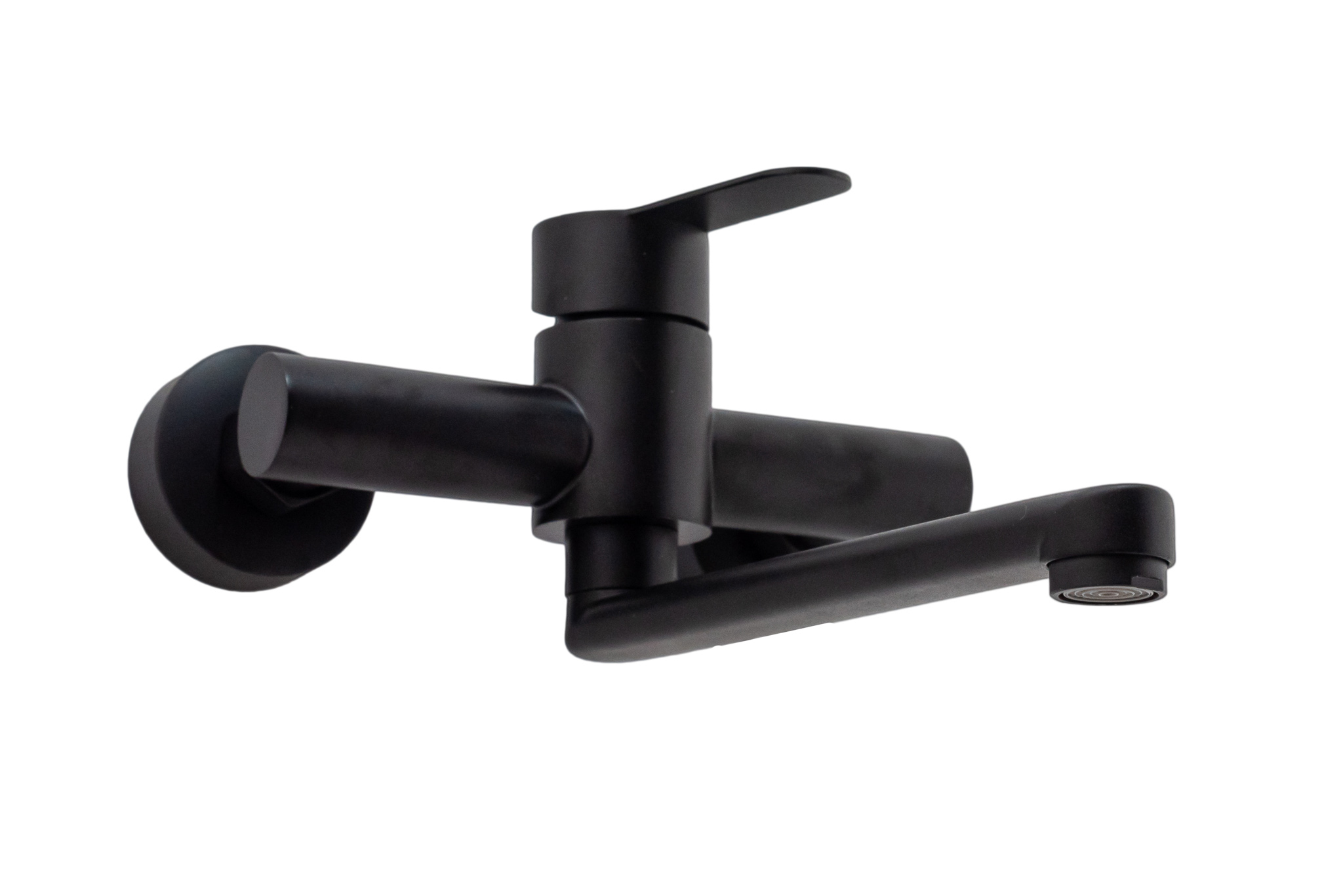 Baterie bucatarie, Venustar, prindere pe perete, negru mat