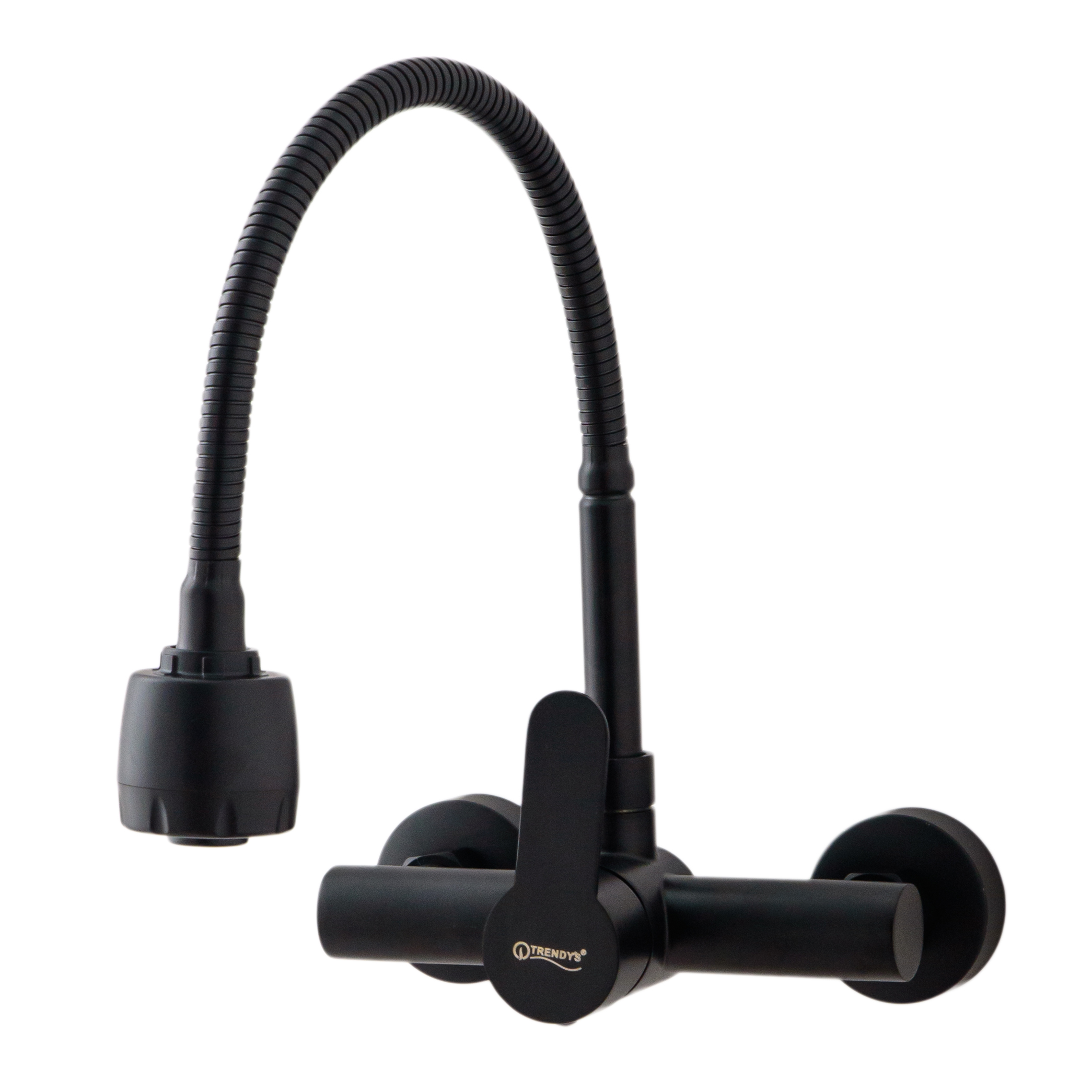 Baterie bucatarie Venustar, tip lebada , prindere pe perete , pipa flexibila , perlator cu doua functii