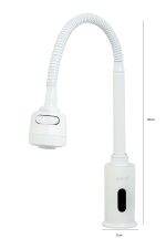 Baterie bucatarie cu senzor , pipa flexibila , perlator doua functii, alb  mat, Venustar - imagine 2