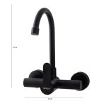 Baterie bucatarie Venustar, prindere pe perete, pipa lebada mobila negru mat - imagine 4