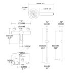 Baterie cada, Venustar,prindere pe perete , negru mat - imagine 4