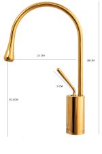 Baterie lavoar Venustar, inaltime medie, gold - imagine 3