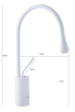 Baterie lavoar Venustar, inaltime medie,alb mat - imagine 3