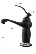 Baterie lavoar , Venustar, negru mat , cu broderie ceram - imagine 4