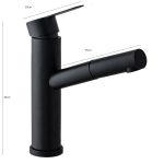 Baterie lavoar, Venustar , para dus extractabila , negru mat - imagine 4