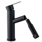 Baterie lavoar, Venustar , para dus extractabila , negru mat - imagine 3