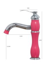 Baterie lavoar inaltime medie , roz - imagine 2