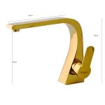 Baterie lavoar monocomanda Venustar's , montare chiuveta baie , gold - imagine 2
