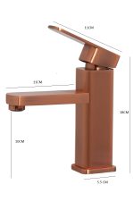 Baterie lavoar , montare chiuveta baie, cupru - imagine 2